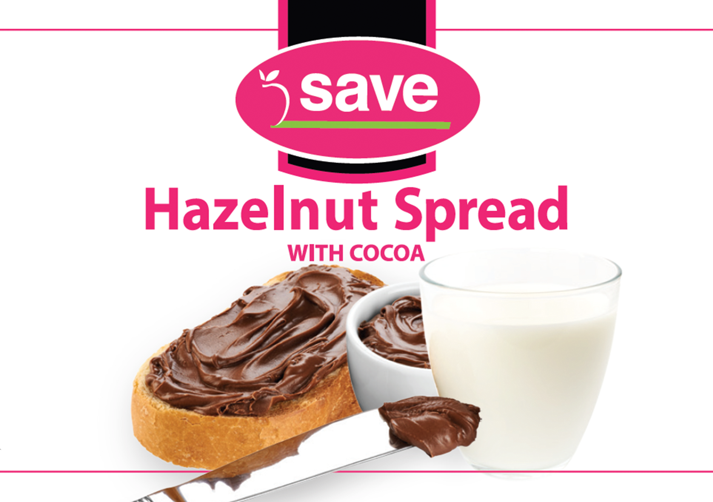 113.3. Save 2019- Choc, Hazelnut Spread Packaging Front